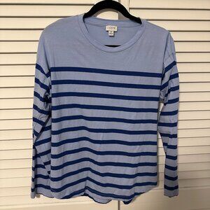 JCrew Factory Striped tee with curved hem